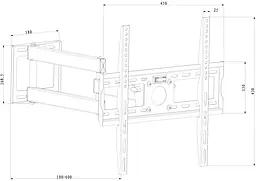 Кронштейн настінний X-Digital STEEL SA345 Black (5988311) - мініатюра 3
