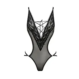 Боді монокіні з декольте Passion ERZA BODY S/M, black - мініатюра 3