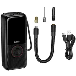 Автомобільний насос Hoco ZP18 Enlighten smart air pump Black - мініатюра 3
