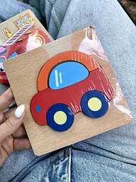 Дерев’яний пазл Машинка - розвиваюча іграшка для дітей - мініатюра 2