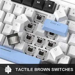 Клавіатура MageGee MK-Star 75 Brown Switch Black/White/Blue (6971969727953-UA) [159845] - мініатюра 2