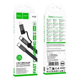 Кабель HOCO Surplus 2-in-1 charging data cable C to C/Lightning X125 1m, 60/30W - мініатюра 2