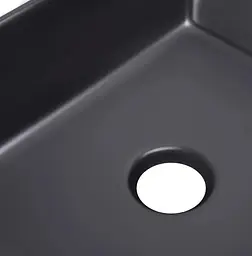 Комплект Qtap Tern: Раковина накладна прямокутна 480х370х135 мм Matt Black + Донний клапан PU03 (QT172074MBMBN47300) - мініатюра 5