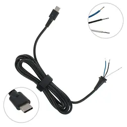 DC кабель живлення для БЖ TYPE-C 90W прямий штекер 3 дроти (2x1мм+1x0.5мм) довжина 170см (від БЖ до ноутбуку)