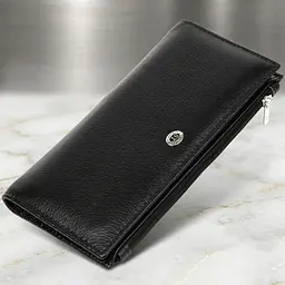 Практичний жіночий шкіряний гаманець ST Leather 19378 чорний