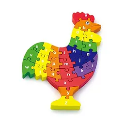 Пазл Viga Toys деревянный Петушок по буквам (55244N)