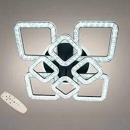 LED-люстра з кришталевими квадратами Diasha 5179/4+4BK 140W, 7700 lm