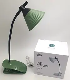 LED-лампа 4 W сенсорна світлодіодна гнучка 28 см настільна на прищіпці акумуляторна WinBoss YD03 зелена - мініатюра 4