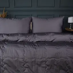 Літній постільний комплект MirSon Line Satin Premium Iron grey Modal King Size (2200010976731) - мініатюра 2