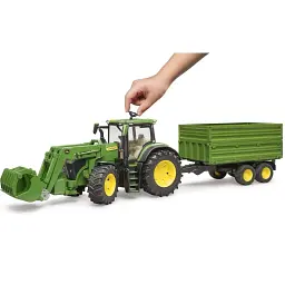 Трактор Bruder John Deere з причепом краном та колодами 1:16 (03154) - мініатюра 4