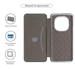 Чехол-книжка для Xiaomi Redmi Note 15 4G/Note 15 5G Poco M8 5G, G-Case, зеленый, кожаный чехол-книга из экокожи (PU) и TPU, с магнитом, с подставкой и вместительным кардхолдером, противоударный, защита всего корпуса, ArmorStandart (ARM90175) - мініатюра 3