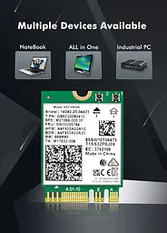 Мережева карта Intel Wi-Fi 6E AX210 NGW модуль тридіапазонний адаптер Bluetooth для ПД / Ноутбука (19125) - мініатюра 5