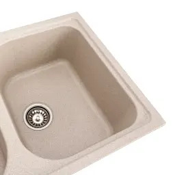 Кухонна мийка Platinum 7950 Equatoria гранітна глянцева з кріпленням 79x50 см сафарі (000035794) - мініатюра 4