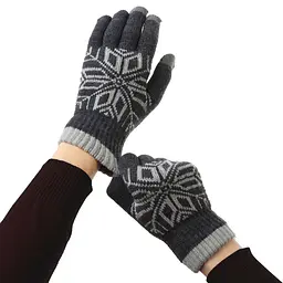 Рукавички ArmorStandart Touch Gloves Snowflake з орнаментом Light Grey (ARM59995) - мініатюра 4