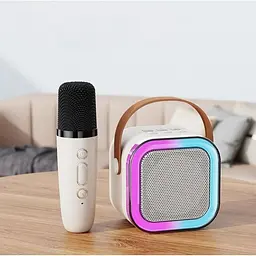 Портативна колонка квадратна з караоке мікрофоном та RGB підсвічуванням Winso K12 10W Bluetooth