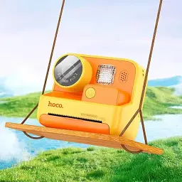 Дитяча цифрова фотокамера Polaroid HOCO DV200 миттєвого друку з термопринтером 48 МП 800 мАч Жовтий - мініатюра 5