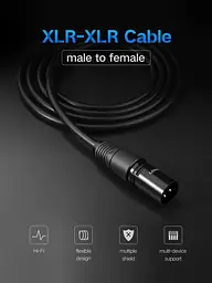 Аудіокабель подовжувач мікрофонний Ugreen AV130 Cannon Male to Female Microphone Extension 20708 - мініатюра 6