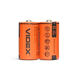 Батарейка сольова Videx R14P/C 2шт SHRINK VIDEX (21154-000) - мініатюра 1