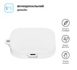 Силіконовий чохол для навушників Xiaomi Redmi Buds 5, Hang Case, білий, ультратонкий захисний кейс товщиною 2 мм, захист від подряпин, пилу та ударів, компактний, з карабіном для кріплення, ArmorStandart (ARM79951) - мініатюра 2