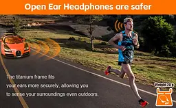 Кісткові навушники для плавання ESON X63 з 32 ГБ пам'яті, MP3 плеєром, Bluetooth 5.3 Помаранчевий - мініатюра 8