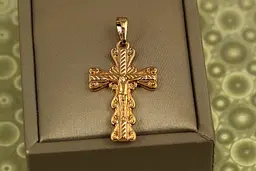 Хрестик Xuping Jewelry края трикутники 3 см золотистий