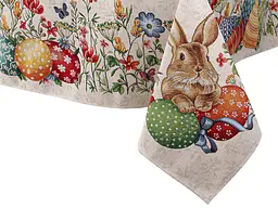 Скатертина Lefard Home Textile Кролик гобеленова 180x140 см бежева (732-120) - мініатюра 3