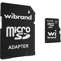 MicroSDXC 64GB Wibrand Class 10 UHS-I (WICDXU1/64GB-A) + SD-адаптер
