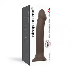 Фалоімітатор Strap-On-Me Dual Density Bendable XL 20 см коричневий - мініатюра 2