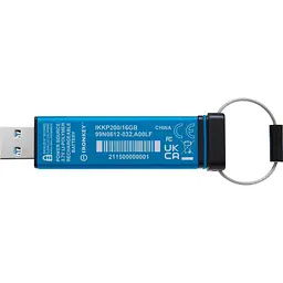 Флеш-накопичувач USB3.2 16GB Kingston IronKey Keypad 200 Type-A Blue (IKKP200/16GB) - мініатюра 3