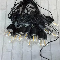 Вулична світлодіодна гірлянда ретро, лампа Edison, 10 метрів, 220V, теплий білий (WLS-2314W10) - мініатюра 5