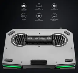 Охолоджувальна підставка для ноутбука GamePro GPCP-1540 RGB 2xUSB 3xfans до 17 дюймів - мініатюра 4