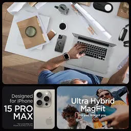 Чохол-накладка Spigen Ultra Hybrid MagFit для Apple iPhone 15 Pro Max Carbon Fiber (ACS06578) - мініатюра 2
