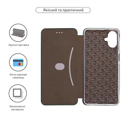 Чехол-книжка для Samsung Galaxy A07 4G (A075), G-Case, зеленый, кожаный чехол-книжка из экокожи (PU) и TPU, с магнитом, с подставкой и вместительным кардхолдером, противоударный, защита всего корпуса, ArmorStandart (ARM86782) - мініатюра 3
