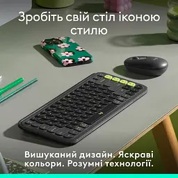 Клавіатура Logitech POP Icon Keys Bluetooth UA Graphite (920-013157) - мініатюра 5