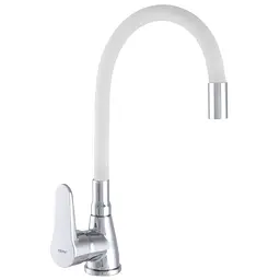 Змішувач для кухні Zerix SOP7 146 з білим гнучким виливом ZX2660 Хром