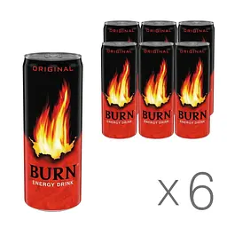 Напій енергетичний безалкогольний Burn Original з/б 250 мл 6 шт.