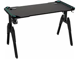 Геймерський ігровий стіл GT Racer T-1444 (140x60x73) Black - мініатюра 2