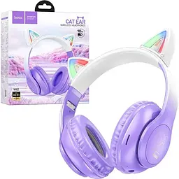 Навушники Hoco W42 Cat Ear Purple Grape (795854) [104195] - мініатюра 4