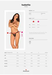 Трусики Obsessive Isabellia S/M чорний - мініатюра 9