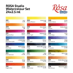 Набір акварельних фарб ROSA Studio PLEIN AIR, 24x2,5 мл, кювети, картонна упаковка (4823098547532) - мініатюра 5