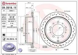 Диск гальмівний вентильований Lexus Lx II-III, Toyota Tundra 97-25р Brembo (09.D618.1X)