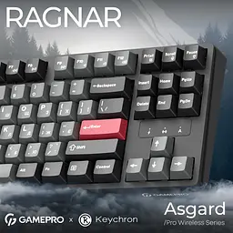 Клавіатура GamePro Asgard Ragnar Keychron Super Red Switch Wireless/Bluetooth/USB Black бездротова (MK285BK) - мініатюра 13