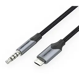 Кабель мультимедійний Micro 5P M to 3.5mm M 1.0m (4pin) black Vention (BDGBF)