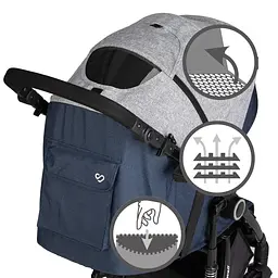 Прогулянкова коляска Kidwell Carell Dark Blue - мініатюра 9