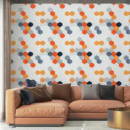 Панель стінова Sticker Wall 3D 700х700х4мм Помаранчева мозаїка SW-00002013 - мініатюра 5