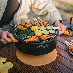 Настільна кругла піч із решіткою Naturehike CNK2550CF010, 36x32.6x12 см, хромоване залізо - мініатюра 5