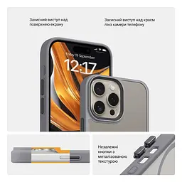 Чехол для Apple iPhone 16 Pro Max, Uniq MagCase, серый, противоударный, панель-накладка с MagSafe, ударопрочный TPU+PC, с магнитом MagSafe, поддержка полноценной беспроводной зарядки, ArmorStandart (ARM79511) - мініатюра 3