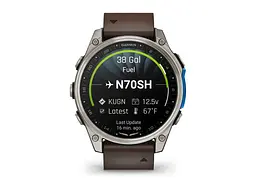Смарт-годинник Garmin D2 Mach 2 47mm Titanium w. Oxford Brown Leather Band (010-02904-30/31) - мініатюра 2
