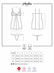 Сорочка і стрінги Obsessive Heartina XXL червоний - мініатюра 5
