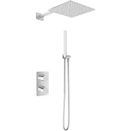 Душова система Kohlman Experience 20 chrome з термостатом + BOX прихованого монтажу KPL-QW432EQ20, Хром